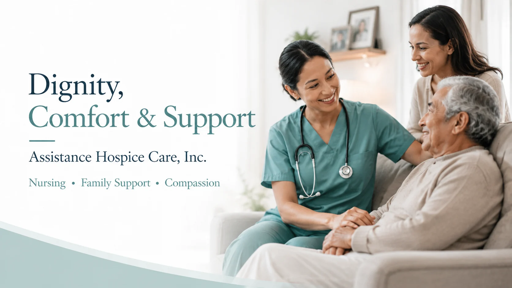 Hospice nurse providing comfort-focused support to a patient